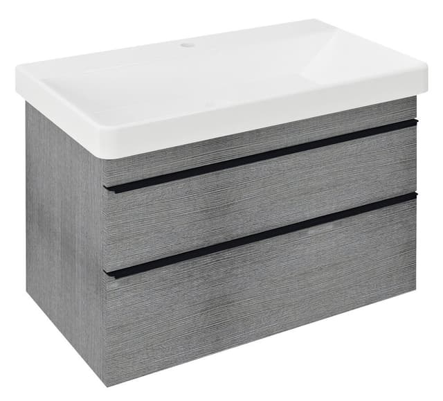 SITIA szafka umywalkowa 75,6x50x44,2cm z 2 szufladami dąb srebrny