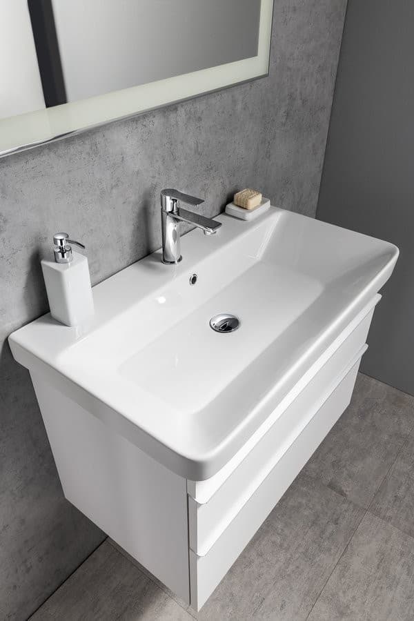 SITIA szafka umywalkowa 75,6x50x44,2cm z 2 szufladami dąb srebrny