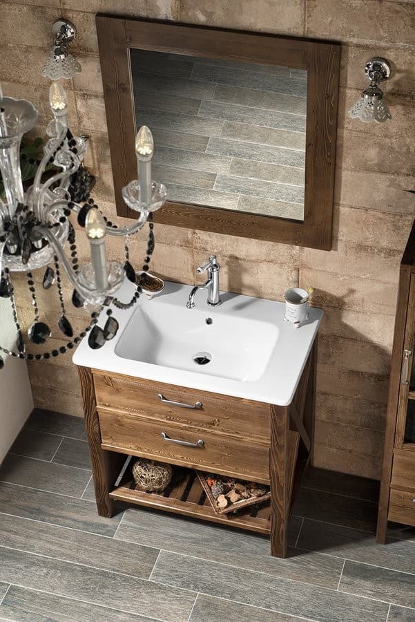 BRAND lustro w drewnianej ramie 600x800mm, świerk bejcowany
