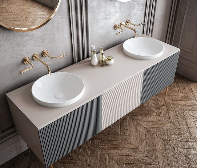 Umywalka ceramiczna wpuszczana w blat, 43cm, biały