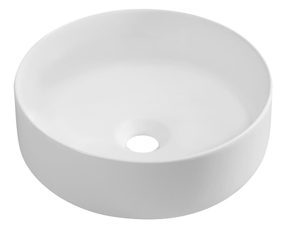 INFINITY ROUND umywalka ceramiczna nablatowa Ø36cm biały mat