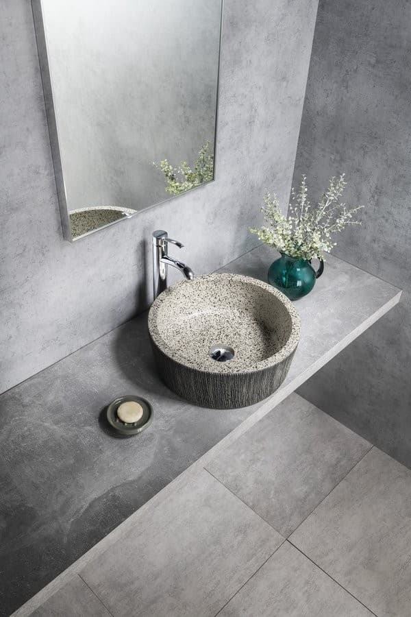 PRIORI ceramiczna umywalka nablatowa Ø 41 cm