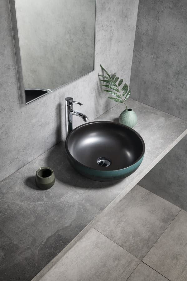 PRIORI umywalka ceramiczna nablatowa Ø 41 cm