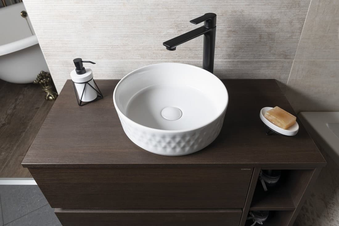 ROMBO umywalka ceramiczna nablatowa Ø 36 cm