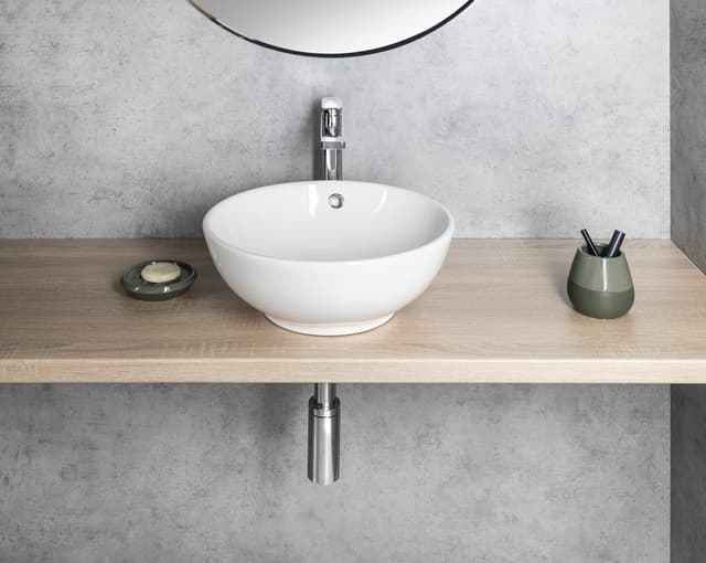 Umywalka ceramiczna nablatowa Ø 38 cm