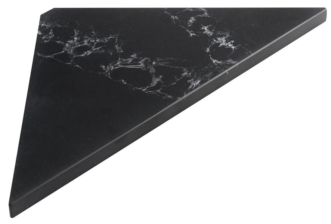 ABELINE półka narożna Rockstone 200x200mm, czarny kompozyt
