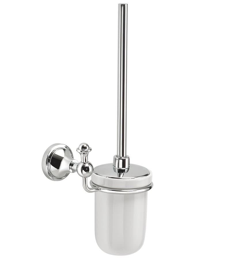 NEVIS wisząca szczotka do WC, ceramiczna z chromem