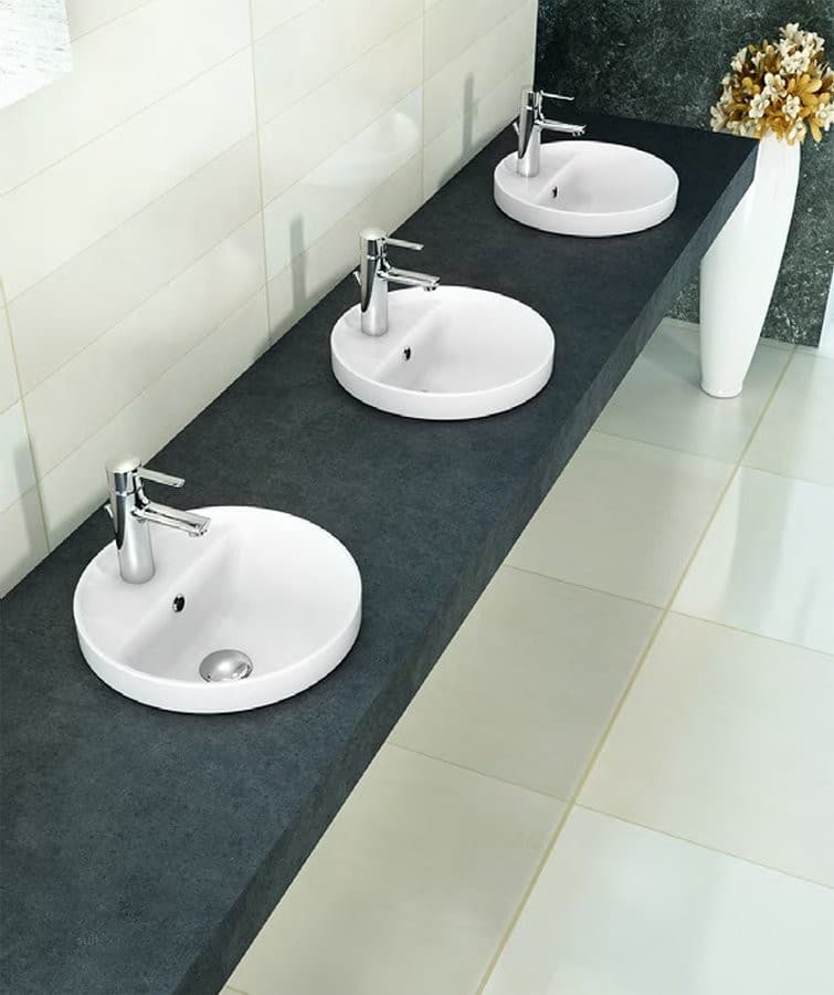 YUVA umywalka ceramiczna wpuszczana Ø 38cm