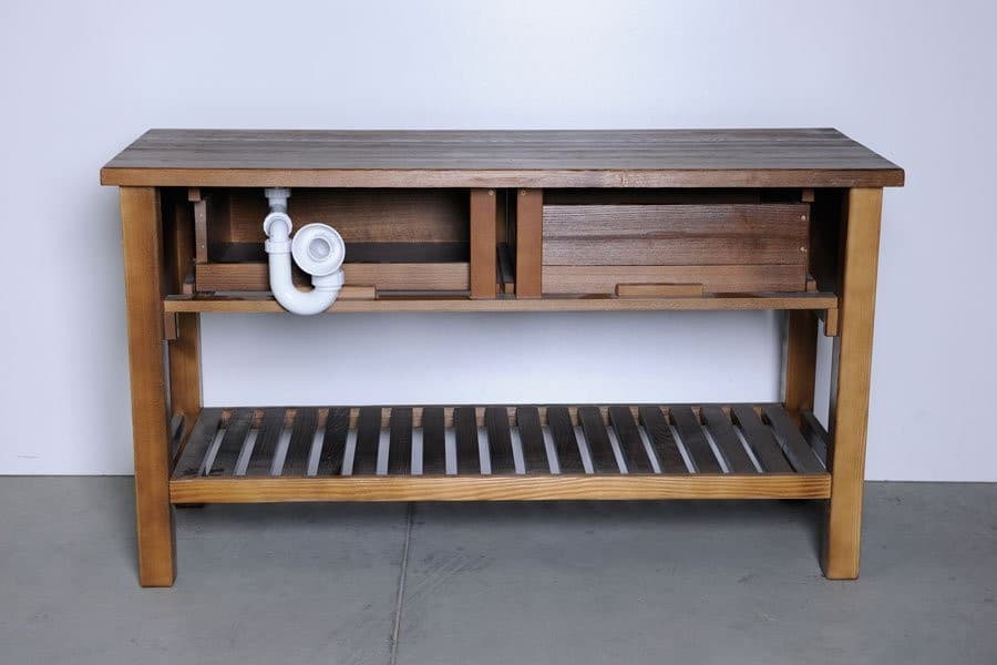 BRAND szafka umywalkowa 130x73x50cm, świerk bejcowany