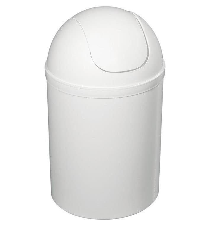 Kosz na śmieci uchylny 5 l, plastikowy biały