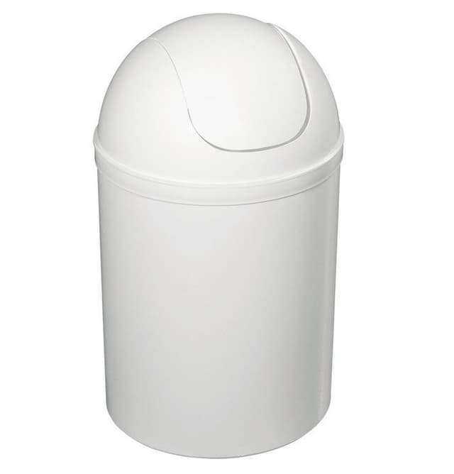 Kosz na śmieci uchylny 5 l, plastikowy biały