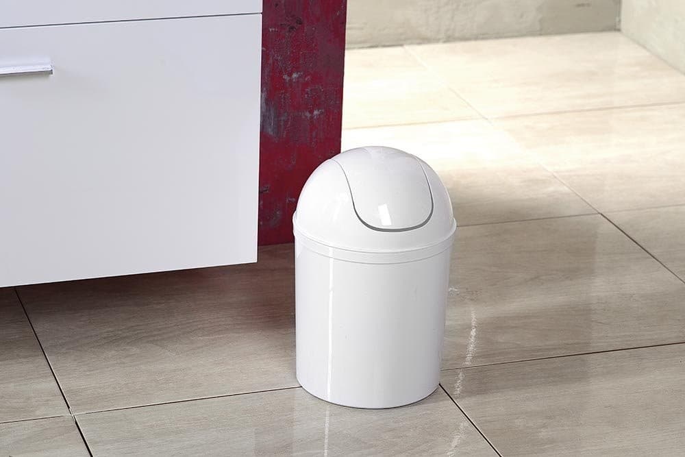 Kosz na śmieci uchylny 5 l, plastikowy biały