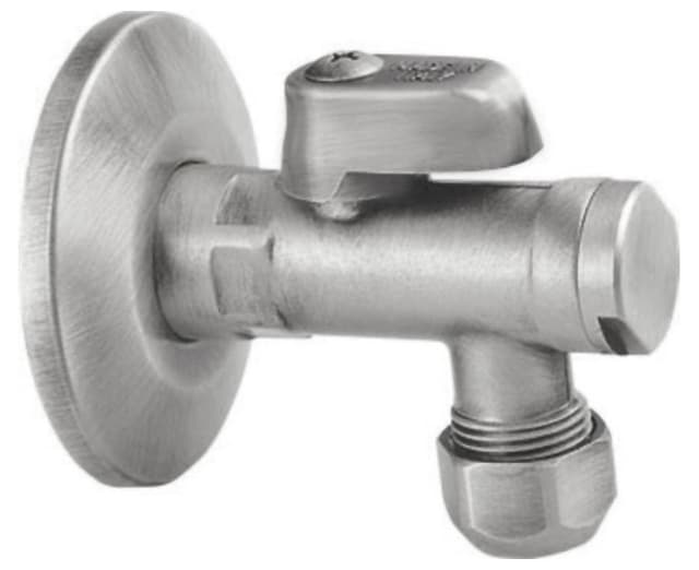 Zawór kątowy 1/2" x 3/8", nikiel szczotkowany retro