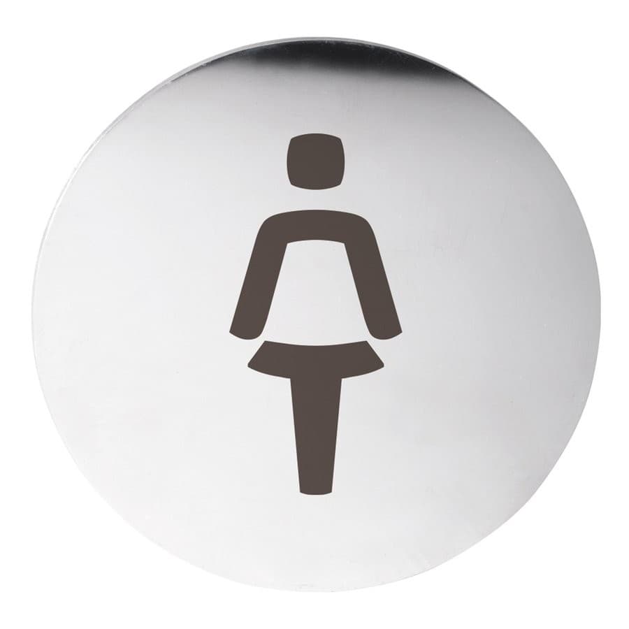 WC damski tabliczka Ø 75mm, stal nierdzewna matowa