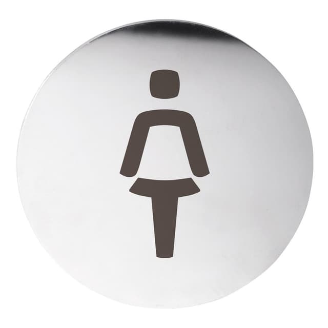 WC damski tabliczka Ø 75mm, stal nierdzewna matowa