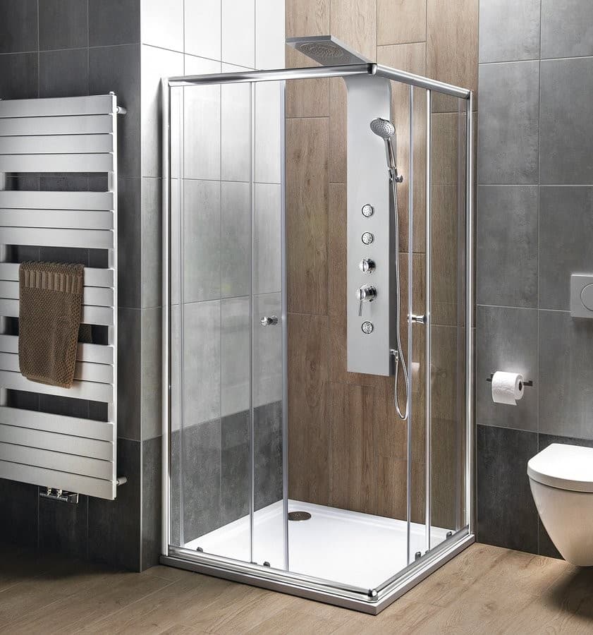 AGGA narożna kabina prysznicowa 800x800mm, szkło czyste