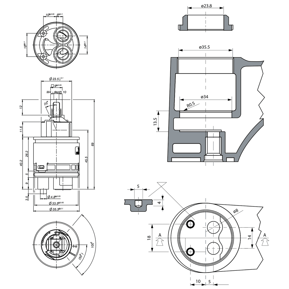 Głowica zamienna do baterii CE02E