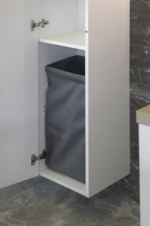 Kosz na bieliznę tkaninowy z rzepem 310x570x230mm szary