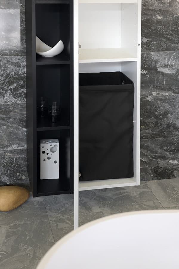 Kosz na bieliznę z tkaniny 310x570x230mm czarny