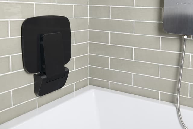 SAAP BLACK składane siedzisko prysznicowe 39,2x25 cm