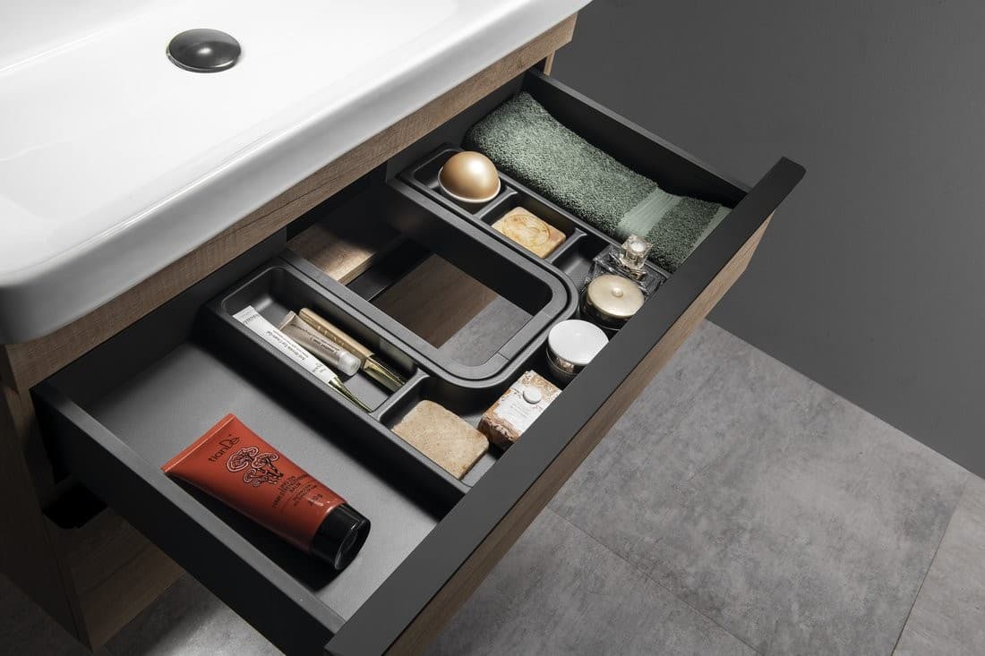 Organizer LINDO U 372x36x323 mm, antracytowy plastikowy