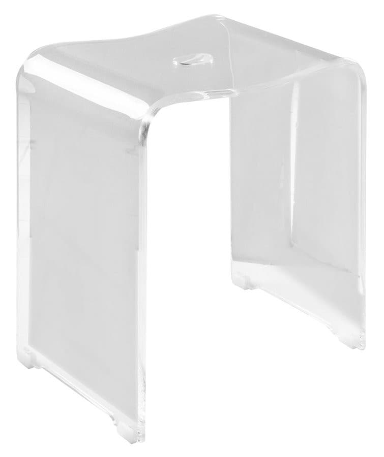 TRENDY taboret łazienkowy przezroczysty 40x48x27,5cm