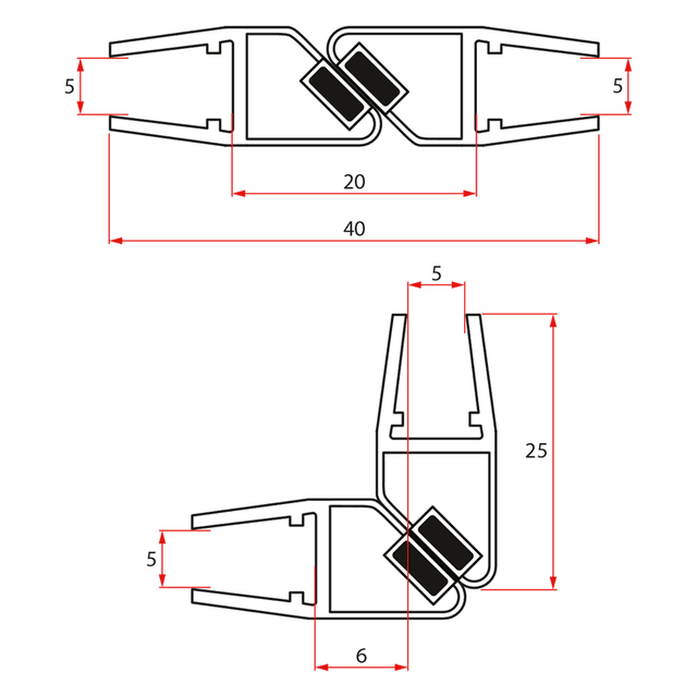 AGGA zestaw uszczelek magnetycznych 13287