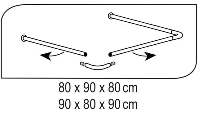 Drążek narożny uniwersalny chromowany - karnisz prysznicowy