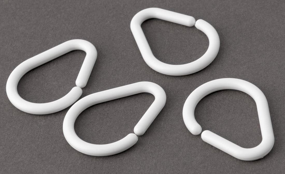 Krążki do zasłonki 12 szt., plastikowe białe