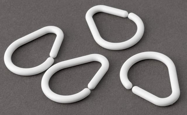 Krążki do zasłonki 12 szt., plastikowe białe