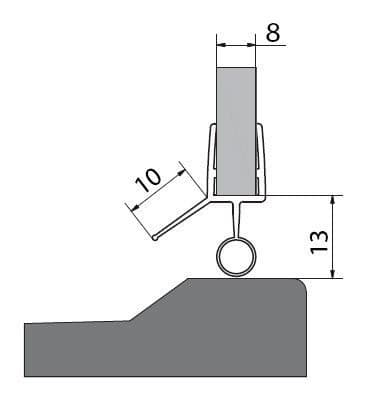 Uszczelka drzwiowa 1000 mm do szkła 8 mm
