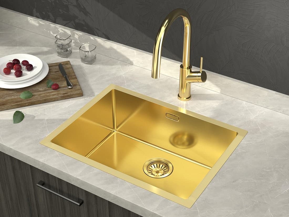 ZENITH zlewozmywak stal nierdzewna 60x45cm złoty mat