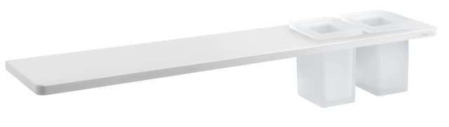 ABELINE półka + 2 kubki, 600mm, Rockstone, biały mat