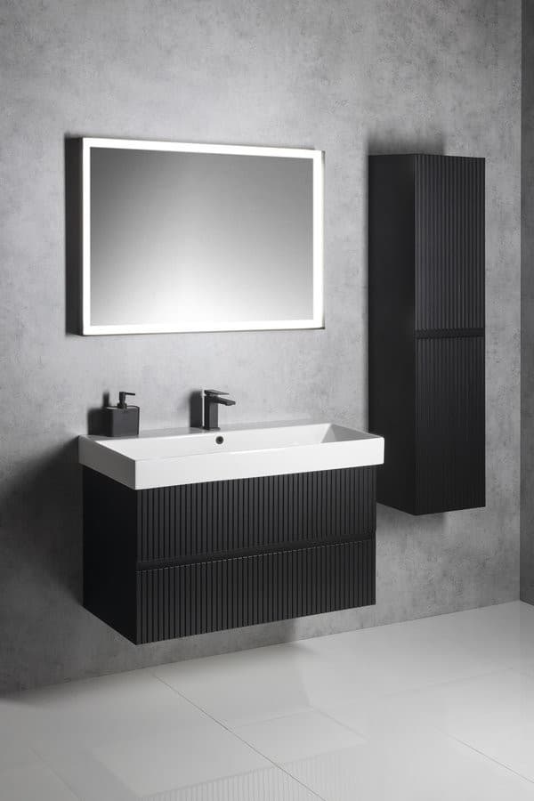 FILENA szafka wysoka 35x140x30cm, czarny mat strip