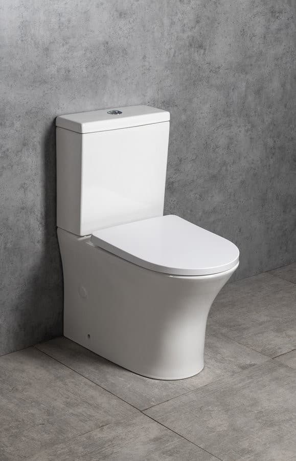 DARIO RIMLESS komplakt WC, odpływ poziomy/pionowy, biały