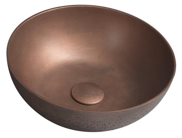 FORMIGO umywalka betonowa nablatowa, średnica 39cm, miedź