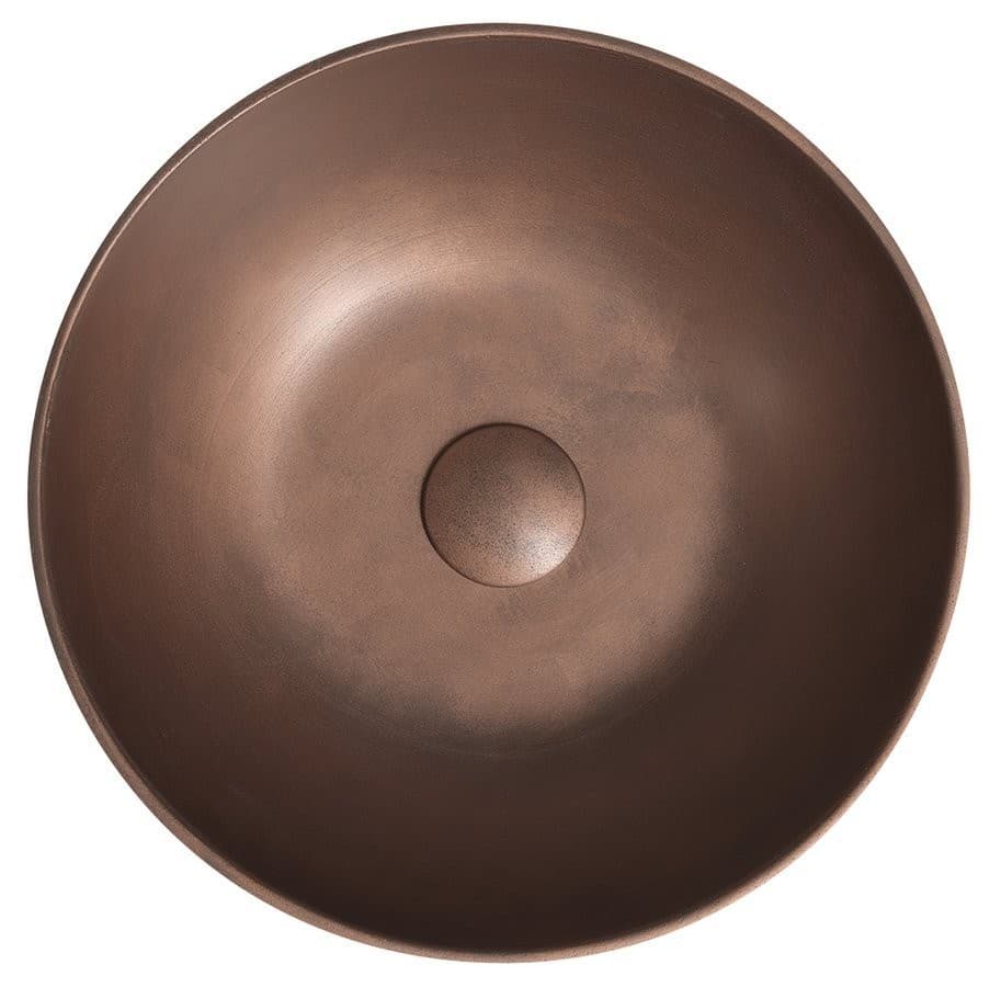 FORMIGO umywalka betonowa nablatowa, średnica 39cm, miedź