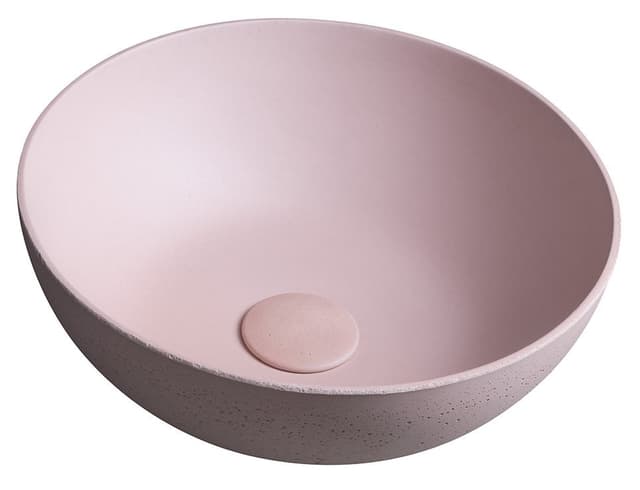 FORMIGO umywalka betonowa nablatowa, średnica 39cm, różowy