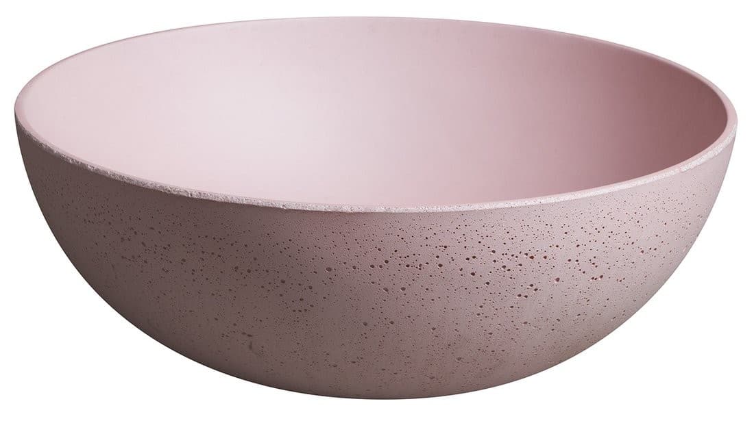 FORMIGO umywalka betonowa nablatowa, średnica 39cm, różowy