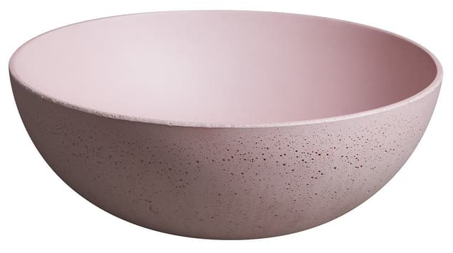 FORMIGO umywalka betonowa nablatowa, średnica 39cm, różowy