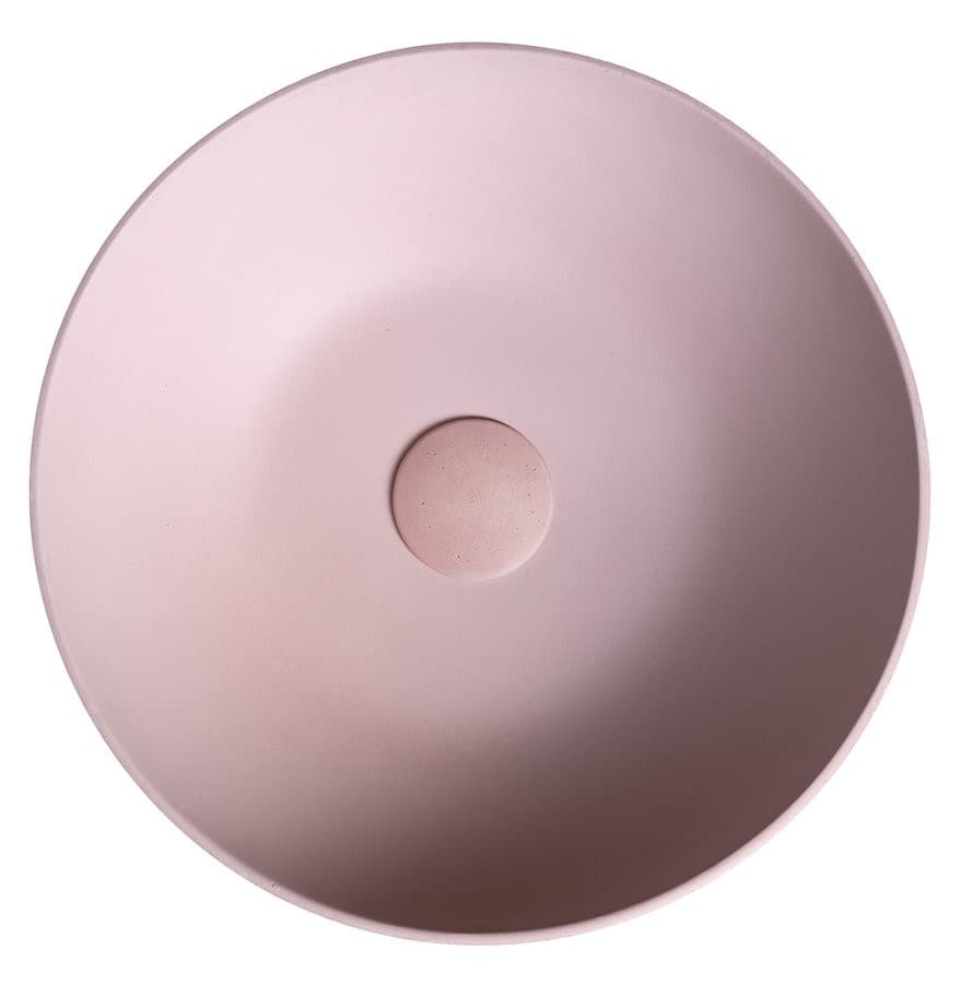 FORMIGO umywalka betonowa nablatowa, średnica 39cm, różowy