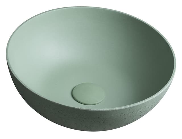 FORMIGO umywalka betonowa nablatowa, średnia 39cm, zielony