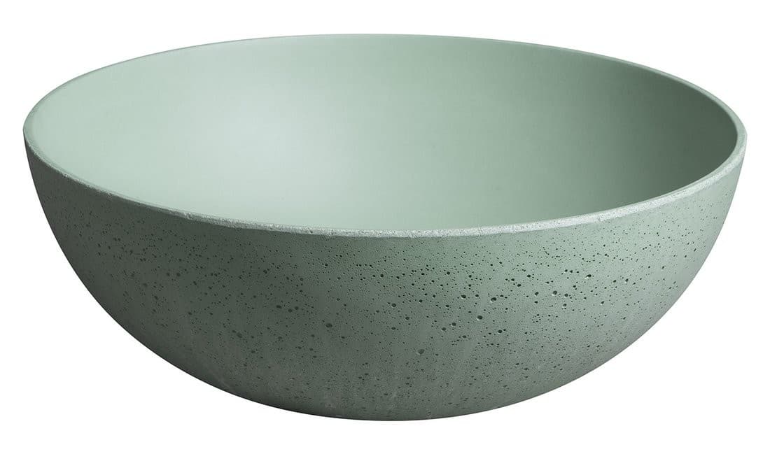 FORMIGO umywalka betonowa nablatowa, średnia 39cm, zielony