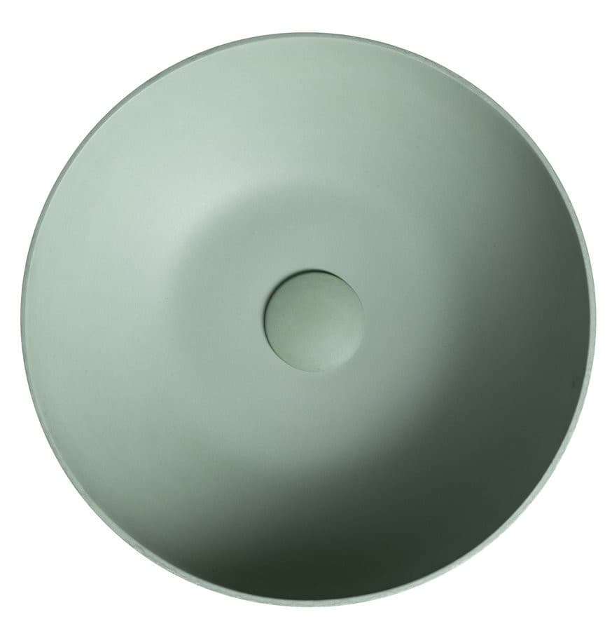 FORMIGO umywalka betonowa nablatowa, średnia 39cm, zielony