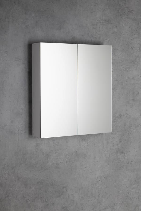 NEON szafka z lustrem, podwójne lustro, 600x665mm, biała
