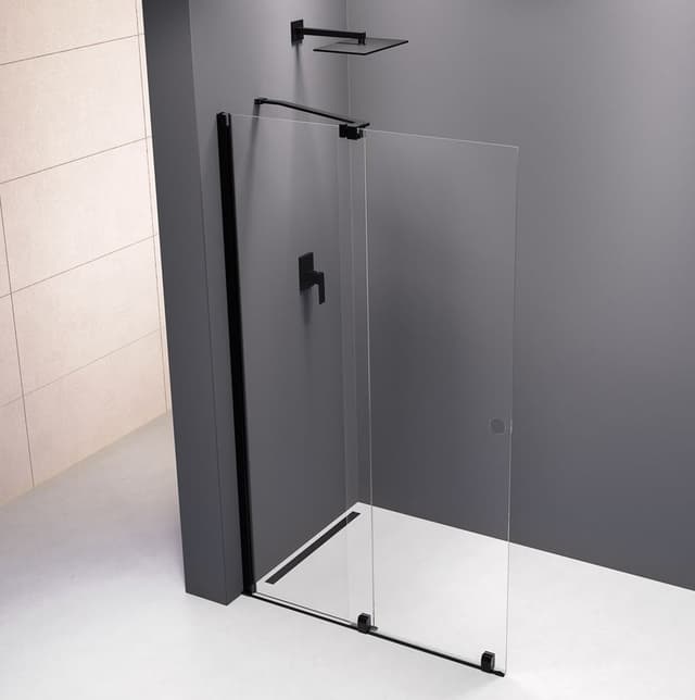 MODULAR SHOWER ścianka z wysuwanym panelem 1000 mm, czarny