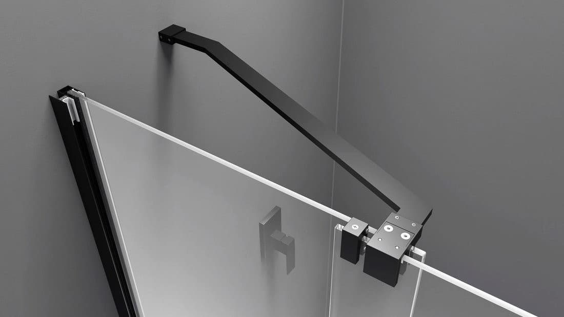 MODULAR SHOWER ścianka z wysuwanym panelem 1000 mm, czarny
