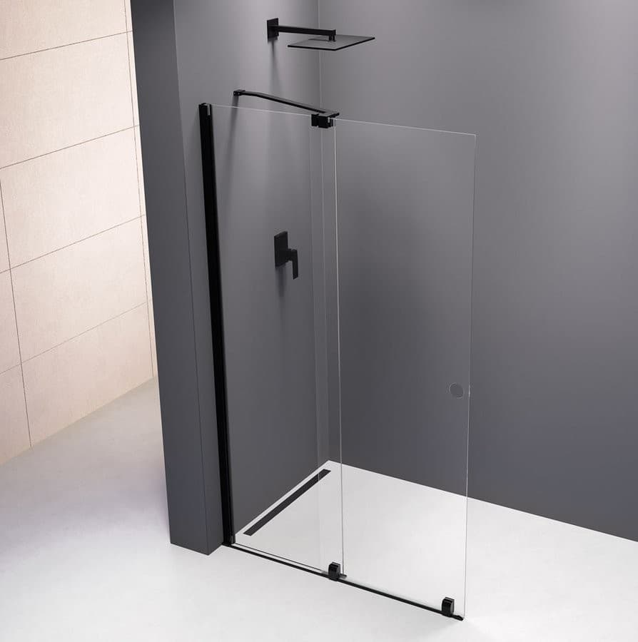 MODULAR SHOWER ścianka z wysuwanym panelem 1200 mm, czarny