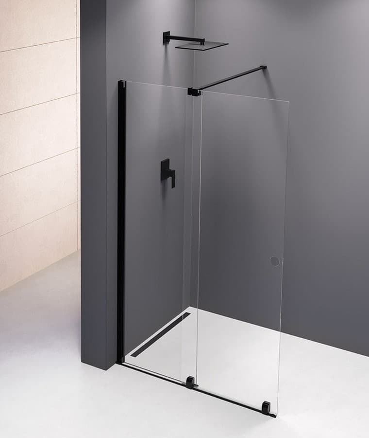 MODULAR SHOWER ścianka z wysuwanym panelem 1200 mm, czarny