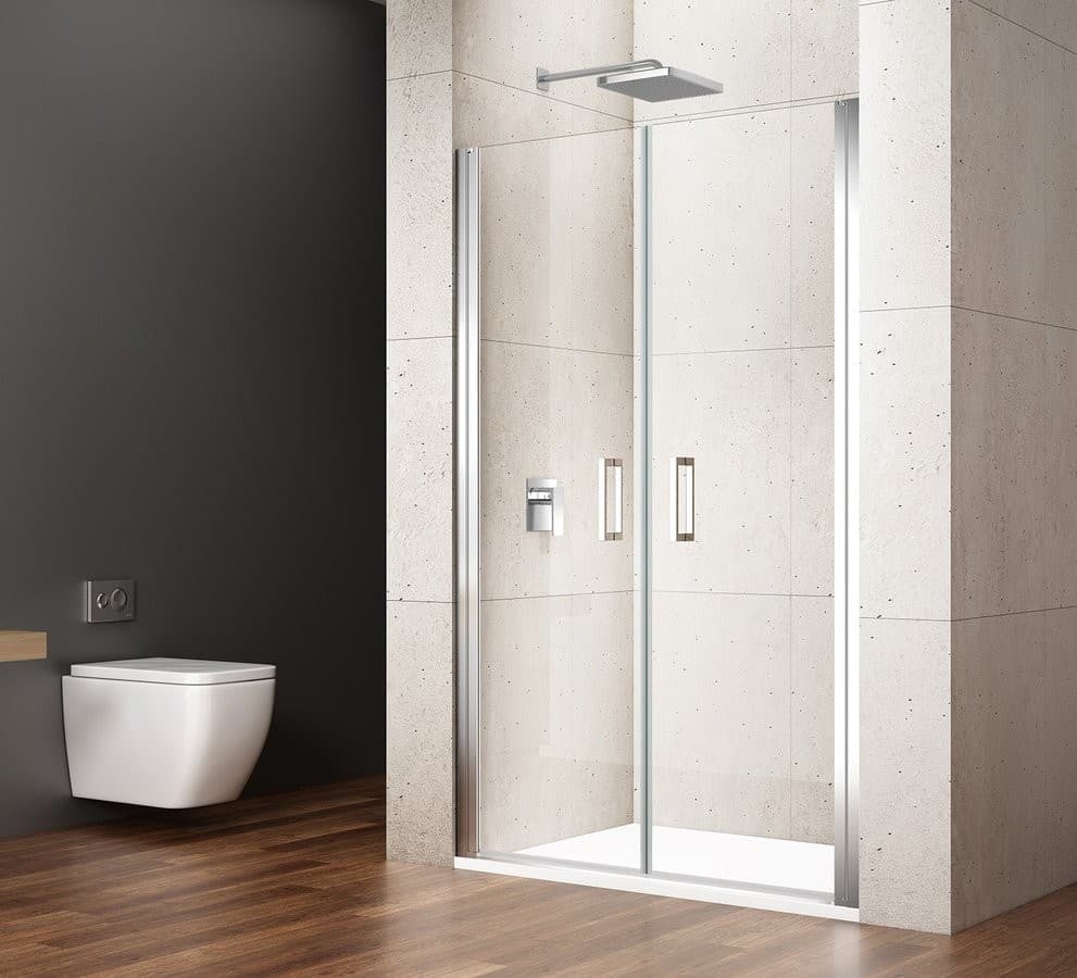 LORO drzwi prysznicowe dwuskrzydłowe 1100mm, szkło Coated Glass